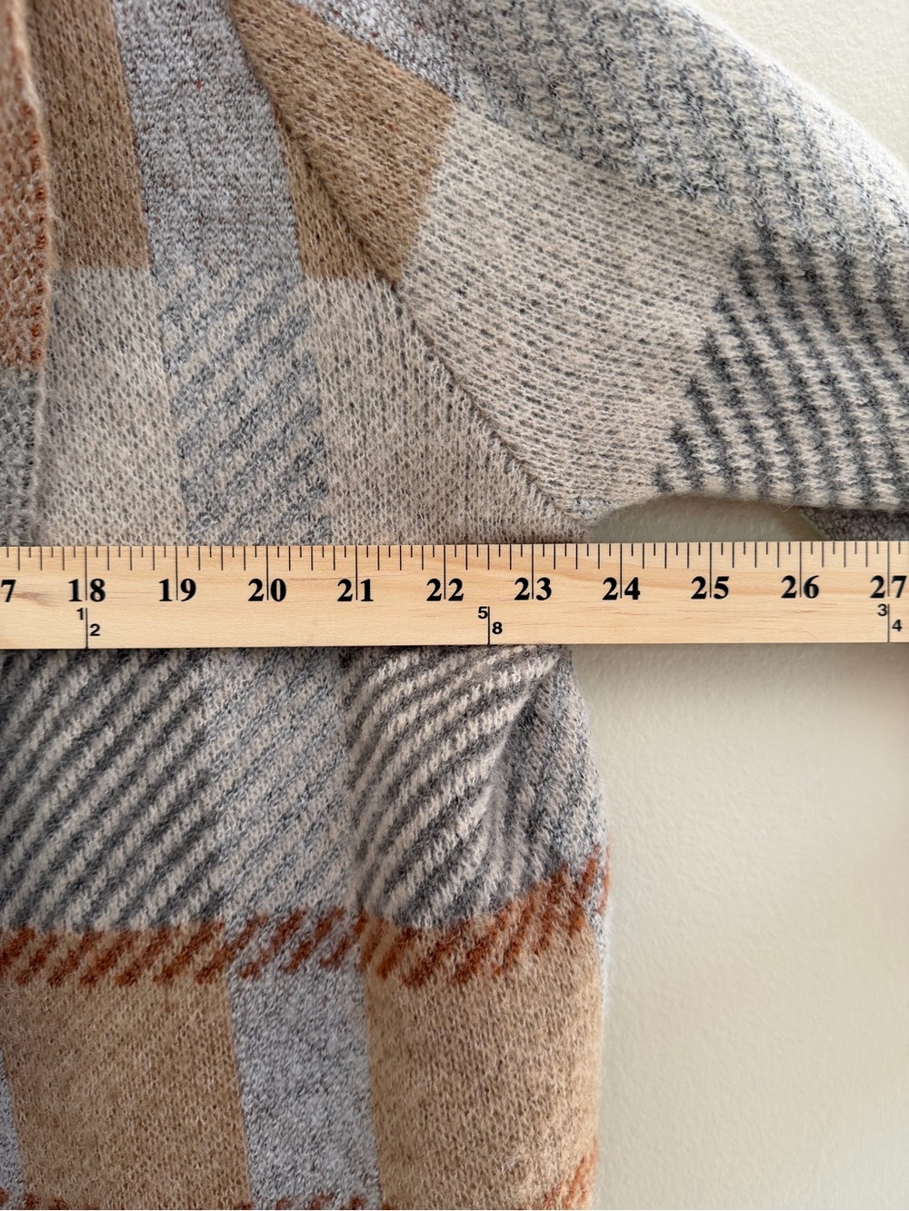 Joseph A Hooded Plaid Open-Front Cardigan Coatigan Grey Beige 1X - Picture 13 of 14